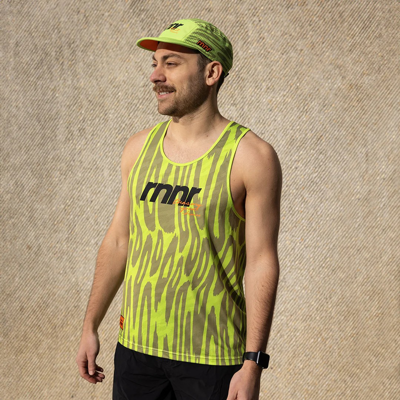 Mens All Out Singlet - Drippy Cheetah Green