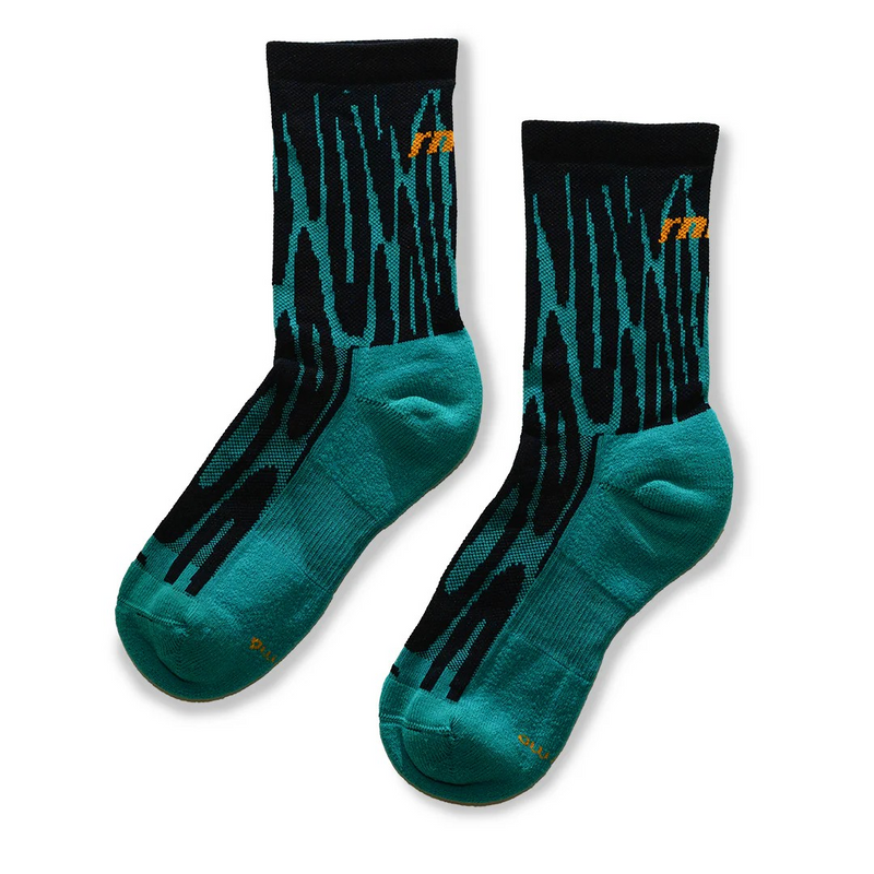 rnnr Marathon Crew Sock - Drippy Cheetah Teal